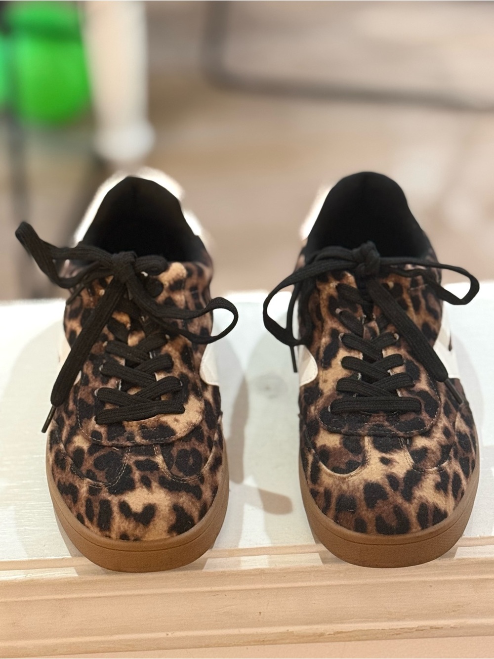 DV by Dolce Vita Leopard Print Sneakers in Brown and Black